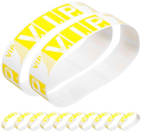 MOTHNUR 100 Stück Vip Party Einlassbänder aus Wasserfestem Papier Sichere Langlebige Event Armbänder mit Klarer Bedruckung für Erwachsene Konzerten Festivals und Veranstaltungen