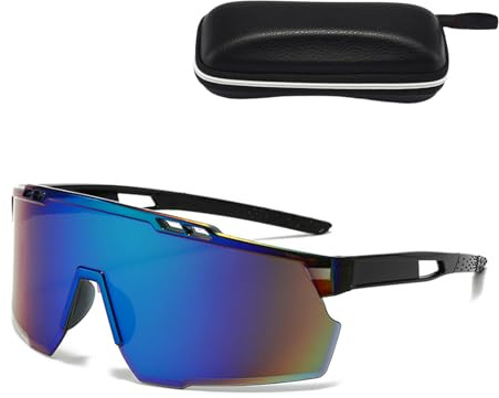 Maslasee Schnelle Brille, Sport Sonnenbrille Herren Damen, Fahrradbrille Herren mit UV400 Schutz – Outdoor Fahrradbrille für Radfahren, Laufen, Angeln, inklusive Brillenetui