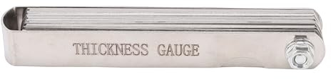 BOROCO Galga de espesores de 32 hojas, herramienta de medición métrica e imperial de doble marca de acero inoxidable de 0,04-0,88 mm para medir espacios, anchos y espesores
