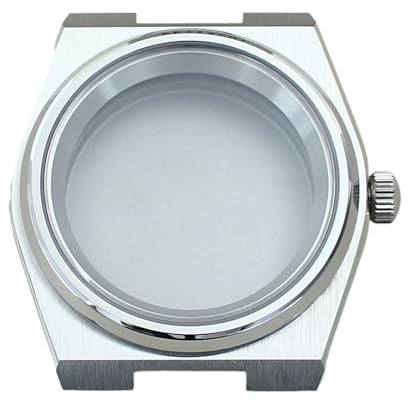 1 st 40 mm klockfodral Safir for NH35 NH36 NH38 NH34 NH70 Solid bottenkåpa 28,5 Urtavla Tillbehör(Silvery)
