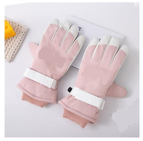 BGAZA Skihandschuhe for Damen, Winddichte, wasserdichte, rutschfeste Touchscreen-Handschuhe for den Winter(Pink)