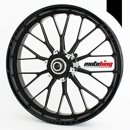 Felgenrandaufkleber GP im GP-Design passend für 17 Zoll und 16 18 19 Felgen für Motorrad, Auto & mehr - Schwarz Matt