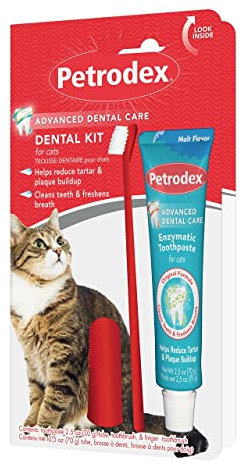 Sentry Petrodex Zahnpflegeset für Katzen, Malt Zahnpasta, 2,5 oz