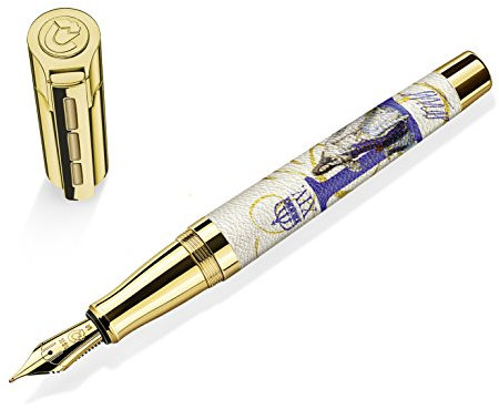 J.S. Staedtler Louis XIV. Fountain Pen, Gold-Plated, handpolished 18 kt Gold Nib, M, 9PT1LXIVM