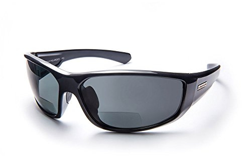 Urbanium Eyewear Modell Rio – sportliche Sonnenbrille in schwarz - polarisierend mit unauffälligen Lesefenster im unteren Bereich der Gläser. Erhältlich in verschiedenen Stärken