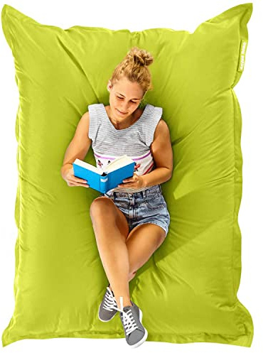 Green Bean Square XXL Riesensitzsackhülle 140x180 cm - PVC Bezug - Indoor und Outdoor Sitzsackhülle - Bean Bag Bezug - Sitzsackbezug ohne Füllung - Lounge Chair Hülle - abwaschbar - Hellgrün