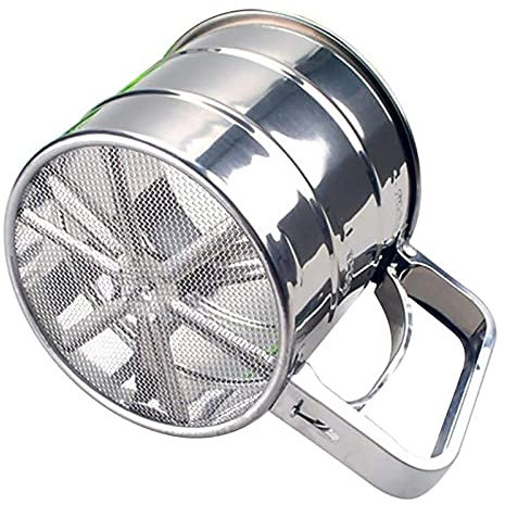 Flour Sifter, Baking Sifter Cup, Sifters for Baking, Flour Sieve with 24 Fine Mesh, Stainless Steel Handheld Bake Sieve Cup for Sugar, Flour, Coffee Powder