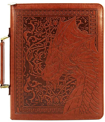 CASEMATIX Buchhülle für 27,9 cm (11 Zoll) TTRPG-Regelbücher – schützende große Buchhülle für TRPG-Bücher bis zu 27,9 x 21,6 x 2,5 cm, mit integriertem Lesezeichen und Stiftschlaufen, kompatibel mit