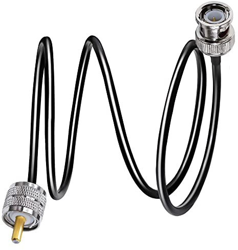 TUOLNK BNC auf UHF Jumper – RG58 Koaxialkabel, 1m verlustarm, PL259 & SO239 Stecker für CB-Radio, PL259 auf BNC-Pigtail