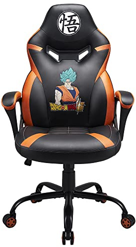 Subsonic Dragon Ball Z Silla para Videojuegos | Licencia oficial Dragon Ball Super, Ergonómica, Reposabrazos, Función Balanceo, Altura Regulable, para niños y adolescentes