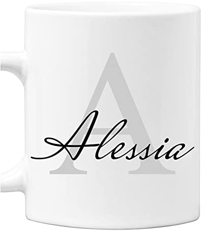 Colorfamily Tazza Mug PERSONALIZZABILE con Iniziale e Nome - Lettera A - in ceramica