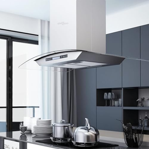 Campana extractora de techo 90 cm pantalla táctil 756 m³/h LED, ZEYUAN Extractor Cocina - SPU:50662