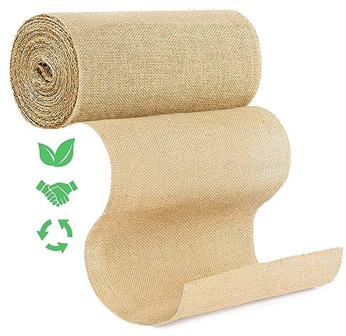 Jute Tischläufer Rolle für Tisch und Hochzeitsdeko, 20M x 30CM Beige Juteband Tischband, Natur Leinen-Jutestoff für Hochzeit, Bauernhaus Party, Kommunion, Rustikale Tisch Dekoration
