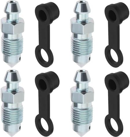 4 Stück M10 X 1mm Entlüftungsschraube mit Staubkappe Scheibenbremssattel Auspuffschraube Verzinktes Metall Zubehör für Bremspumpen von Motorrädern Autos