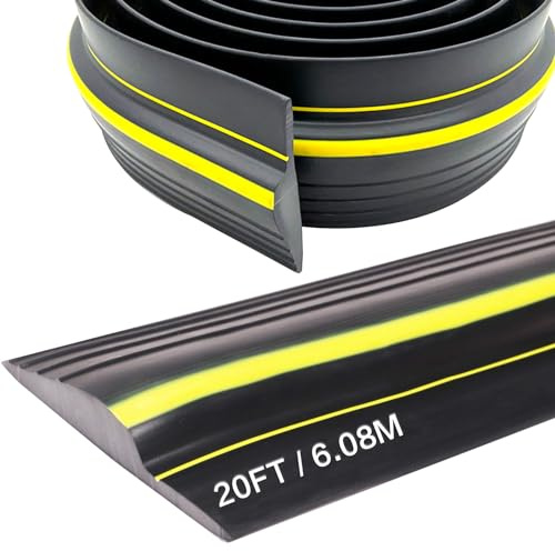 Joint de seuil de porte de garage 3M, Joint de Seuil Universelle, Joint de porte de garage Seuil d'étanchéité en caoutchouc pour les bas de porte basulante ou standard (Noir, 80mmx14mmx6m)