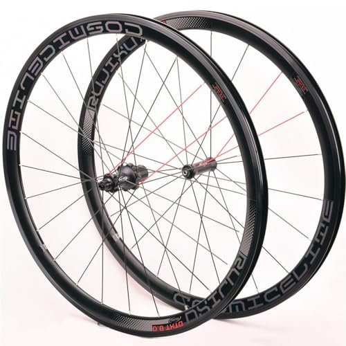 LSRRYD Fahrrad Räder 700C Rennrad Laufradsatz Leichtgewichtige Aluminiumlegierung Vorderrad Hinterrad Felgen 38mm V/C-Bremse 8-11Gang Kassettenlager Naben QR (Color : Multi-Colored Logo, Size : 700C)