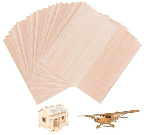 VIDETOL 25 Stück Natural Sperrholzplatte, 200 x 200 x 1,5 mm Balsaholz Holzplatten, Holzplatten zum Basteln für Modell, DIY Holzarbeiten, Kunst und Handwerk, Malerei, Dekorationen