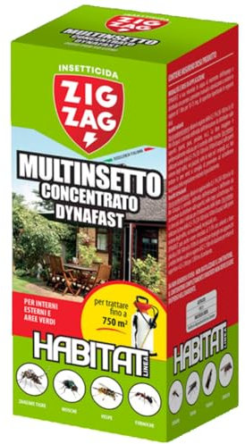 Insetticida Linea HABITAT, Multinsetto Concentrato Dynafast. Per Interni, Esterni e Aree Verdi. Per Trattare Fino a 750mq 250ml (Unità)
