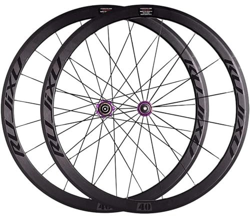 NBTRXWAFR Rennrad Laufradsatz 700C Doppelwandfelgen Carbon Kassettennabe V Bremse 8-9-10-11 Geschwindigkeits Vorderseite 2 Hinten 5 Lager Laufrad,Lila