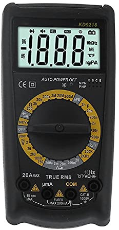 Probador de Voltaje, Multímetro Digital Multifunción para Resistencia a Corriente para Capacitancia para Voltaje (KD9218)