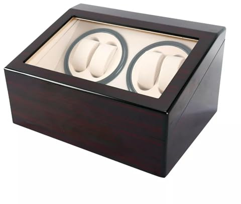Treeisland Automatische Uhrenbeweger Box, Automatik Uhrenbeweger mit leisem Motor, Watch Winder für 4+6 Uhren