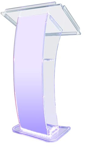 Acryl-Podiumsständer, professioneller Präsentationsredner mit Ablagefach, durchsichtige Kanzel für die Kirche, stehender Podiumsschreibtisch für Klassenzimmer, Büro, Rede, Hochzeit