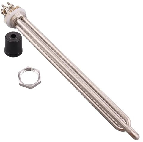 MNUPL Élément Chauffant électrique à Filetage DN25, 32mm, 1 pièce, thermoplongeur, 220V, SUS304, résistance de Brassage, 1.5/2.5/3.5/4.5/5,5 KW(with locknut,1.5KW L200mm)