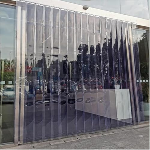 PVC-Türvorhang, glatt, wasserdicht, Fensterläden, PVC-Streifenvorhang-Set, Kunststoffvorhang, geeignet für Zuhause, Küche, Mückenschutz, transparent, 1,2 x 2,7 m