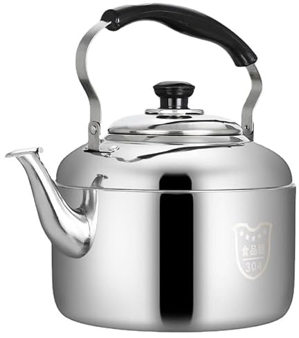 Ciieeo 5L Stainless Steel Stove Top Tea Kettle, Whistling Water Boiler with Anti Scalding Handle, Silver Large Hob Teapot, Quick Heating Cookware for Induction Gas