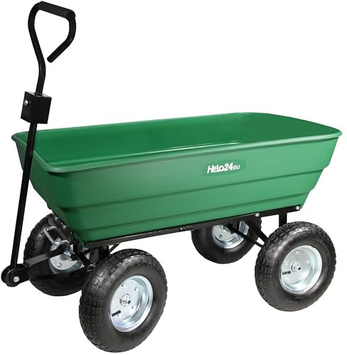 Gartenwagen mit Kippfunktion Kippwagen Karre Handwagen Bollerwagen Transportwagen L- 300 kg grün