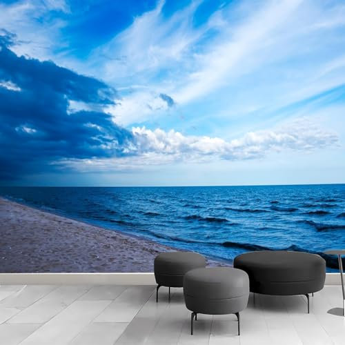 Fotomurale Mare Blu Carta da Parati Vista Mare 3D Fotomurali In Tessuto Non Tessuto 450x315 Decorazione Parete Camere da Letto Soggiorno Pareti Murale Poster Giganti a.5047