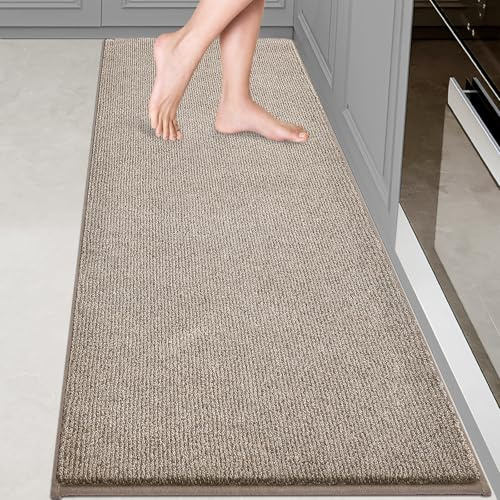 DOMUSTEX Waschbar Teppich Läufer 60 x 180 cm, Eingangsteppich, Schmutzfangmatte Innen, rutschfeste Fussmatte für Küche, Schlafzimmer, Flur