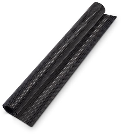 Rosenstein & Söhne Kühlschrank-Pad: Schubladen-Antirutschmatte, lebensmittelecht, 50 x 150 cm, schwarz (Kühlschrank-Regalunterlage, Küchenregaleinlagen, Anti Rutsch)