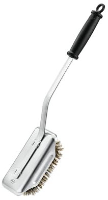 RÖSLE Spazzola per la pulizia del barbecue SlideX, con manico lungo e manico in plastica, setole intercambiabili, in ottone, lunghezza: 47,5 cm, larghezza: 8,4 cm, altezza: 8,5 cm