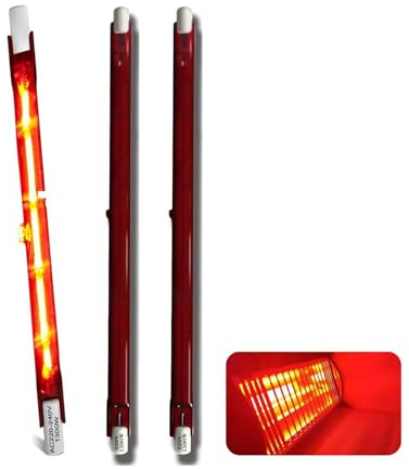 Lampadine Infrarossi 1300W Dimmerabile, Lampadina Riscaldanta Infrarossi per Heatmaster U3, Lampada Alogena R7S 254mm 1300LM, Nessuno Sfarfallio, Lampadine Rubino Lineare A Doppia Estremità, 3 Pezzi