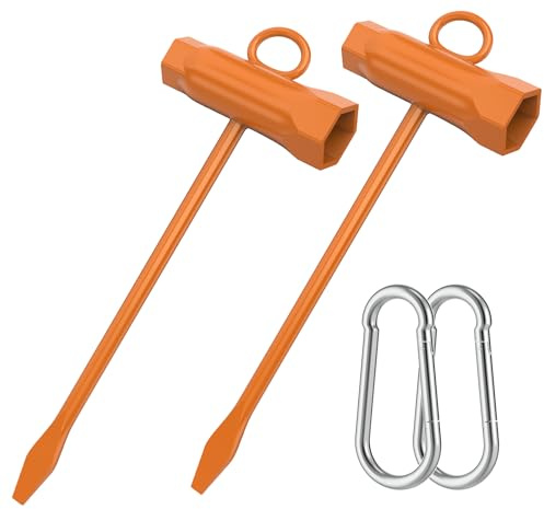FLEXI RODS Chainsaw Wrench, 2 Pack Chainsaw Scrench 13 by 19 mm with Hook, Chainsaw Tool Replacement Combination Screwdriver and Wrench T Wrench Spanner Tool, Orange