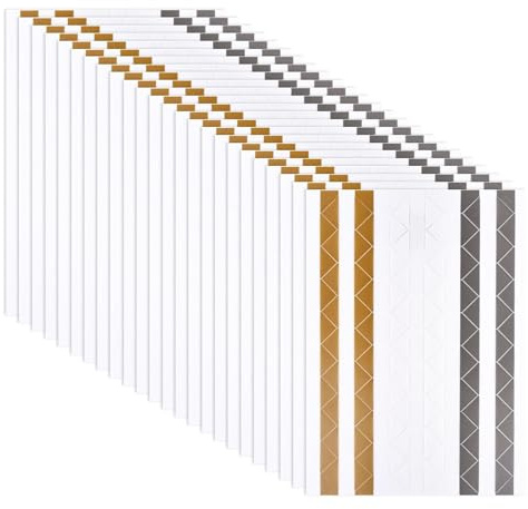 2448 Stück Fotoecken Selbstklebend Gold Silber Weiß, Klebeecken für Fotos für Scrapbook, Foto Klebepads, Vielseitiges Fotokleber Fotoalbum Zubehör, Foto Kleber für Fotoalbum, Fotobox Accessoires