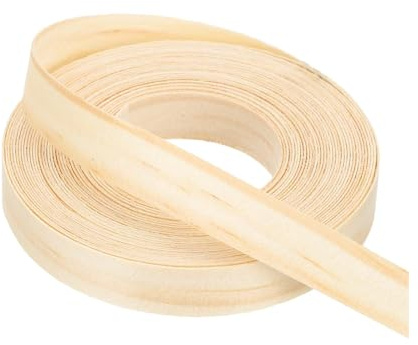 PATIKIL Banda De Cantos De Pino De 15 mm, Cinta De Chapa De Madera De 7.6 m Pretriturada Flexible Para Borde De Madera Contrachapada Con Adhesivo Termofusible Para Restauración (25 Pies)