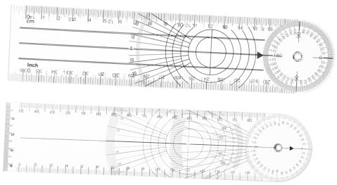 DIYEAH 2pezzi Goniometro Trasparente Righello Angolare Professionale Goniometro Spinale Portatile Artrodiale Per Misurazioni Ospedaliere