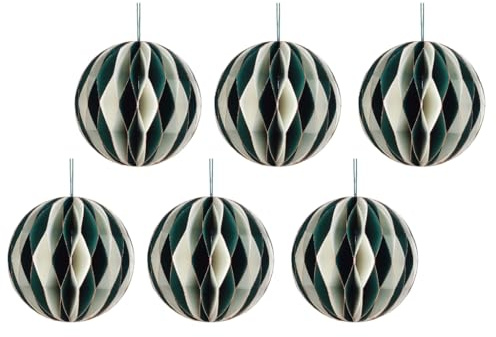 THOANBY Paquete de 6 esferas de Papel Redondas y Coloridas Hechas a Mano para Colgar en Navidad, Ideal para el hogar y la Oficina, para Fiestas y Adornos Colgantes.