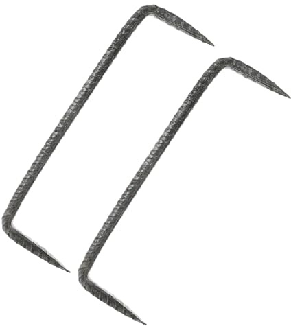 CLISPEED 2 pièces Clous à Double Pointe Acier Durable Fixation Forte pour Menuiserie et Construction
