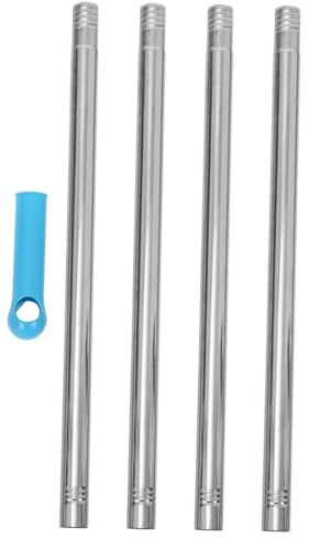 POPETPOP Metal Broom Handle Replacement Pole Broomstick Mop Handle Grip 137cm Long 4-section Rod Random Color Suitable for Floor Cleaning and Sweeping