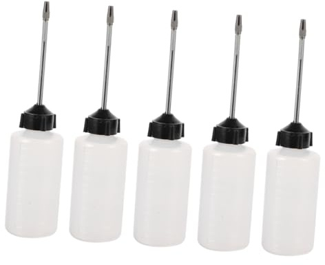 Ipetboom 5Pcs Sewing Machine Oil Bottles with Iron Mouth Soft Squeeze Oil Dispensers for Lubricating Engine and Controlled Drip Refueling Tools for Home Industrial Machines Bicycles and