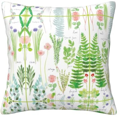 Kfjghhl Springtime - Funda de cojín cuadrada suave con diseño de jardín de hierbas