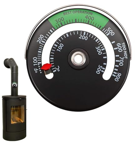 SUCANY Thermomètre pour Cheminée et Poêle,Jauge de Thermomètre Magnétique,ThermomèTre Pour Conduit De Fournaise,Convient Pour Indicateur De TempéRature De Four De CheminéE à Bois