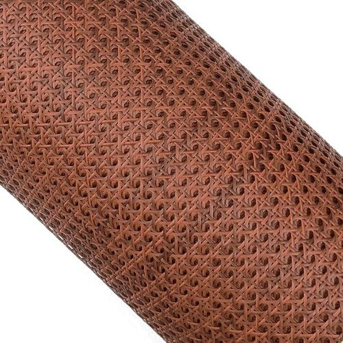 Genérico Plástico Cinta de Tela de Caña, 45cm de Ancho Ratan Rollo Rejilla Mimbre Sintetico para Muebles, Rollo de Correas de Ratán Trenzado para Sillas, para Armarios Techos DIY Marrón(45x150cm)