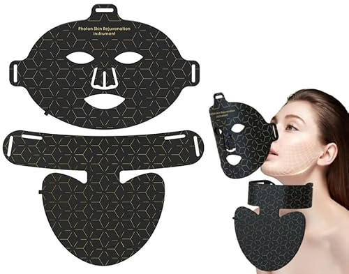 Korons Masque Visage LED Thérapie Facial A La Lumière Proche Infrarouge,masque Visage Luminothérapie Pour Tous Les Types De La Peau Anti-rides Rajeunissement (1 PC)