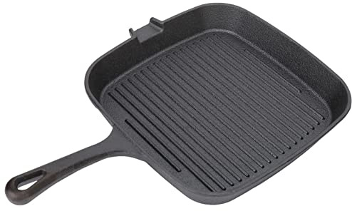 Segrehy Padella per griglia Manico antiaderente resistente al calore Conduzione rapida del calore Striscia di ferro Padella per bistecca per la domestica (22 cm)
