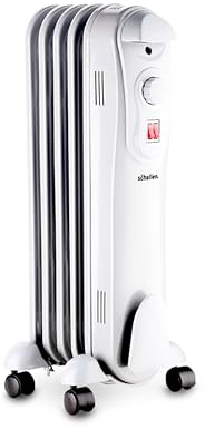 Schallen Portable Electric Slim Oil Filled Radiator Heater with Adjustable Temperature Thermostat, 3 Heat Settings & Safety Cut Off (1000W | 5 Fin)