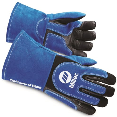 Welding Gloves, 3D, Wing, 13In, Blueblack, PR